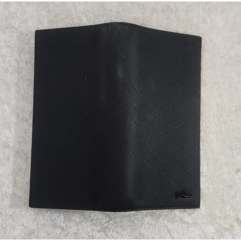 NWT Goldlion Mens Black Soft Lambskin Leather Long Bi-Fold Wallet